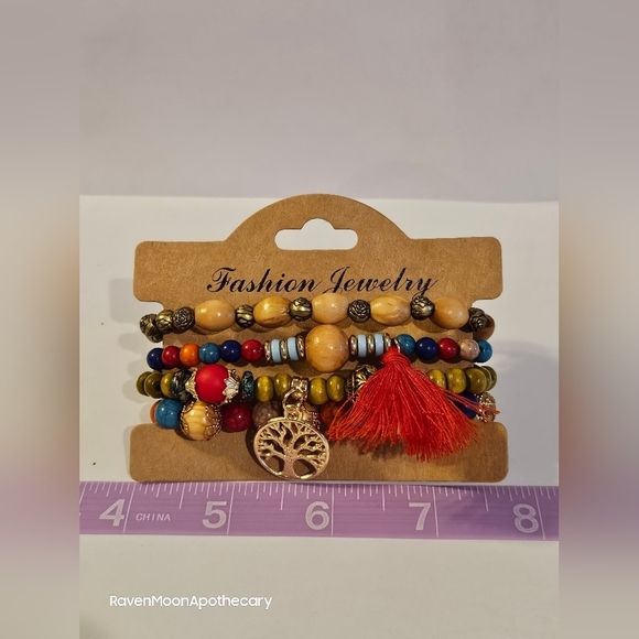 3/15$ Bundle Deal Fashion Jewelry Bracelets Boho Style Tree of Life 4 piece Red - Picture 3 of 3